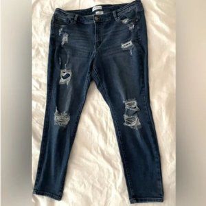 Lane Bryant Jeans Women Sz 20 Distressed Stretch Flex Magic Waistband Jeggings